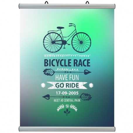 Porte affiche clipsable - Argent mat